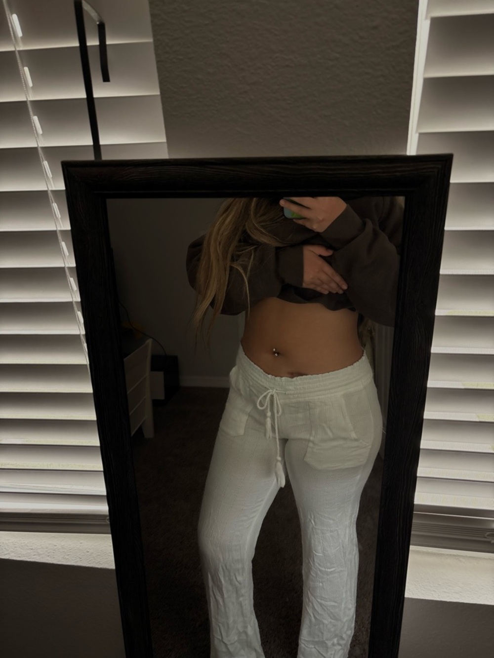 Roxy White Drawstring Casual Pants